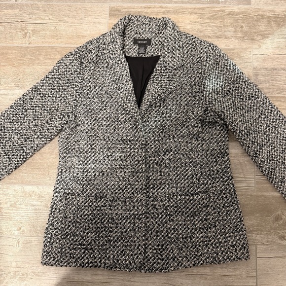 Women's Karen Kane Black And White 30% Wool Tweed Blazer Size Large With Pockets - Picture 12 of 12